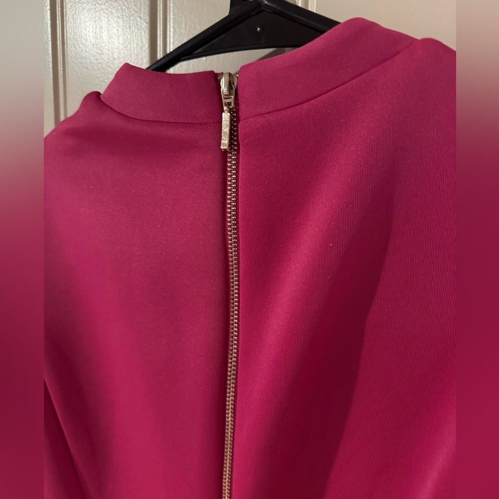 NEW w TAGS 🏷️  XOXO Hot Pink Off-the-Shoulder Sheath Dress (Small) - Picture 8 of 13